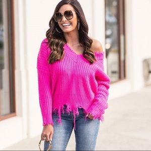 HOT PINK SWEATER